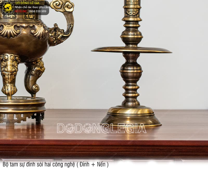 Bộ Tam Sự Đỉnh Sòi hai công nghệ (Đỉnh và Nến)