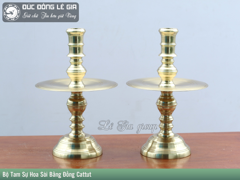 Bộ Tam Sự Hoa Sòi bằng đồng cattut