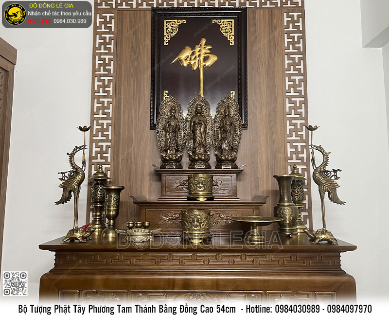  Bộ Tây Phương Tam Thánh Phật Cao 54cm Bằng Đồng