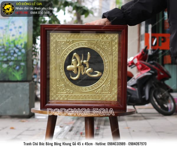 Tranh chứ đức bằng đồng 45cm x 45cm