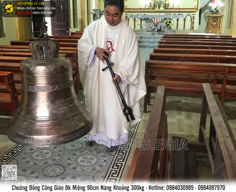Chuông Đồng Công Giáo Đk Miệng 90cm Nặng 300kg