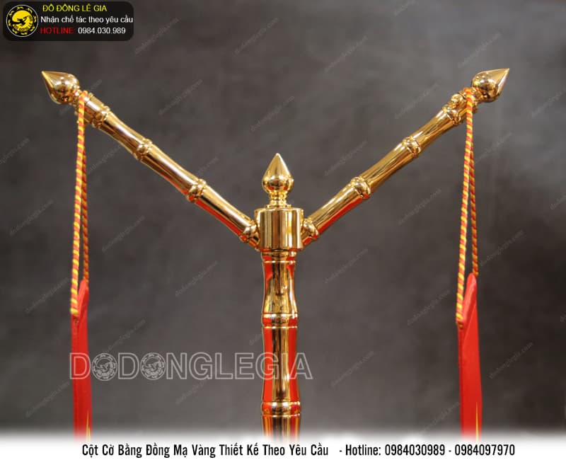 Cột cờ bằng đồng mạ vàng thiết kế theo yêu cầu