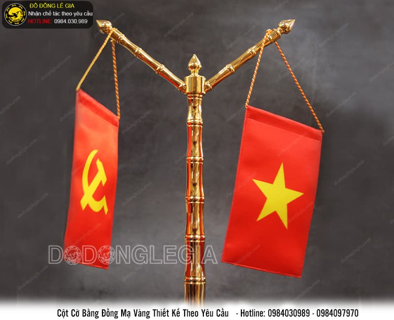 Cột cờ bằng đồng mạ vàng thiết kế theo yêu cầu