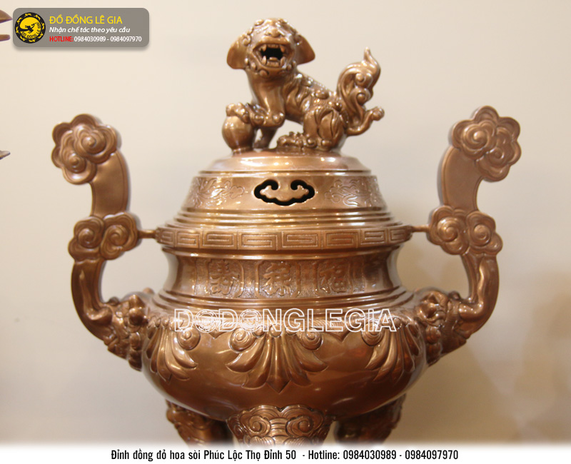 Bộ ngũ sự đồng đỏ ám hoa văn làm màu giả cổ hàng thửa