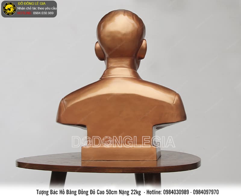 Tượng Bác Hồ cao 50cm bằng đồng đỏ
