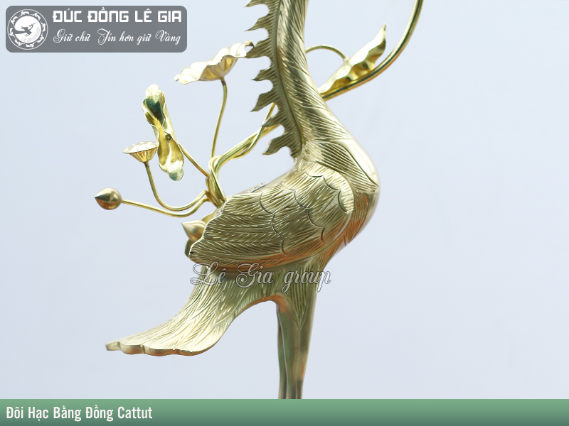Đôi Hạc Thờ  bằng đồng cattut