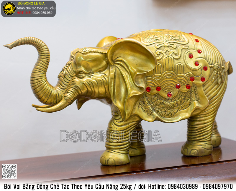 Đôi Voi Bằng Đồng Chế Tác Theo Yêu Cầu