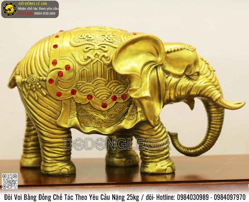 Đôi Voi Bằng Đồng Chế Tác Theo Yêu Cầu