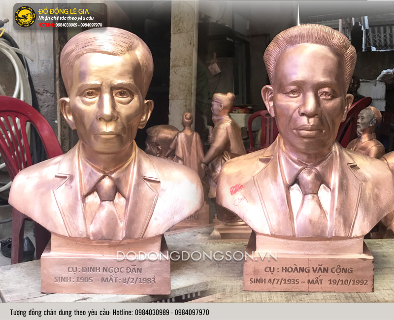 Tượng Chân Dung Bằng Đồng Dát Vàng 9999-09