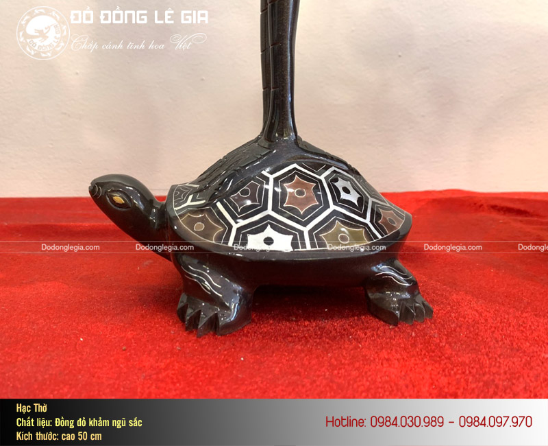 Bộ ngũ sự bằng đồng khảm ngũ sắc cao 50cm khảm 5 chữ vàng