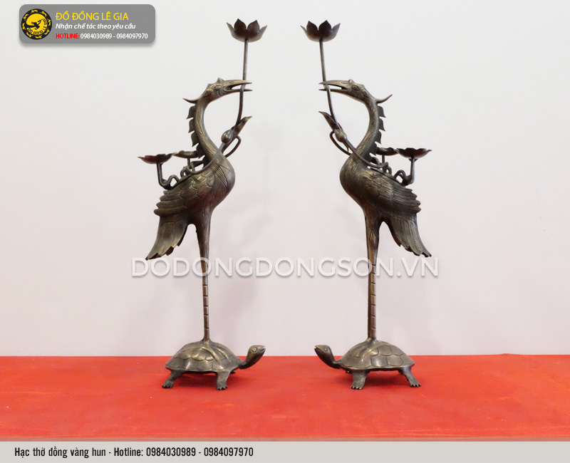 Bộ ngũ sự đỉnh hoa văn sòi bằng đồng hun