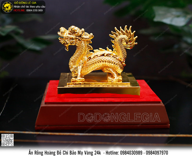 Ấn rồng Hoàng Đế  Chi Bảo mạ vàng 24k