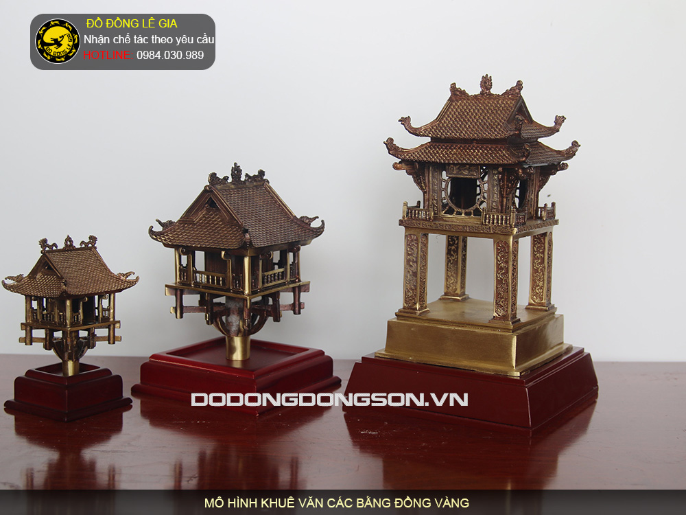 Mô hình Khuê Văn Các bằng đồng vàng