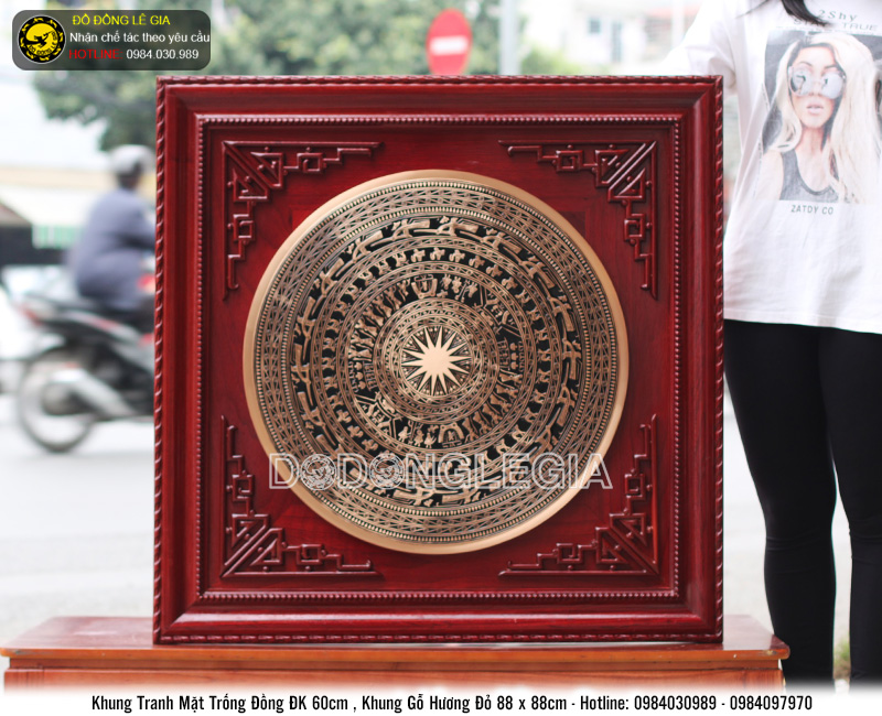 Tranh mặt trống đúc nổi đường kính 60cm