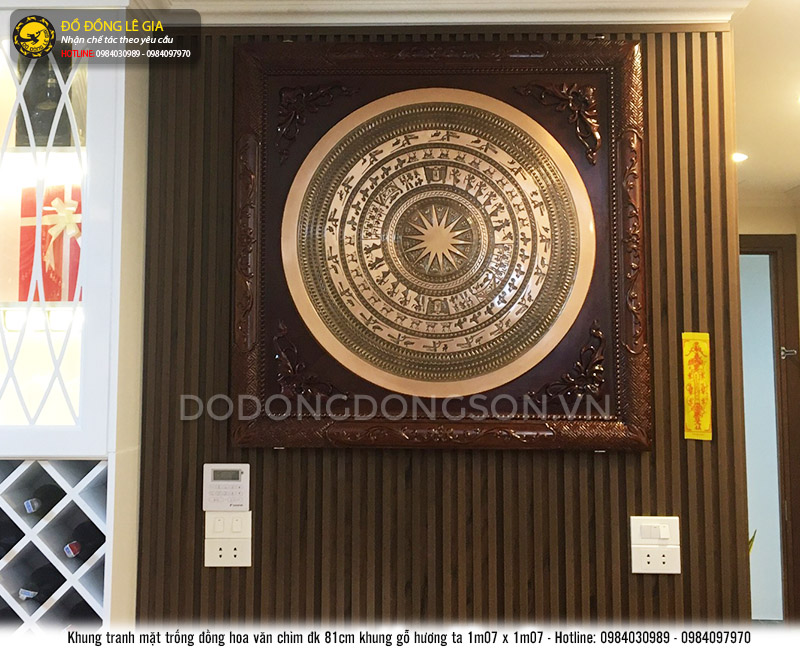  Lắp đặt tranh mặt trống đường kính 81 hoa văn chìm tại Hà Nội