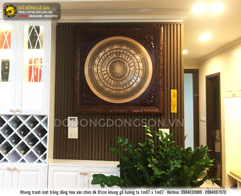  Lắp đặt tranh mặt trống đường kính 81 hoa văn chìm tại Hà Nội