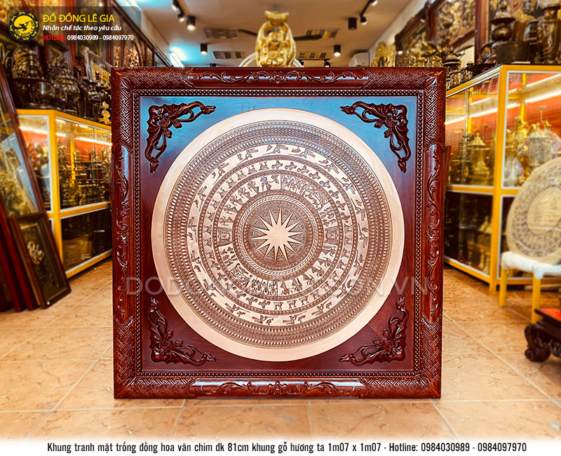  Lắp đặt tranh mặt trống đường kính 81 hoa văn chìm tại Hà Nội