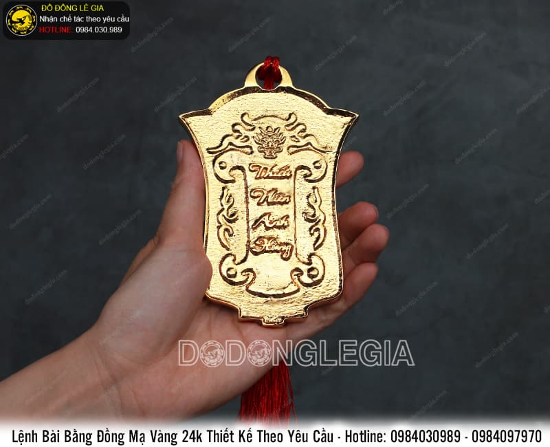 Lệnh Bài bằng đồng mẫu 1 mạ vàng 24k