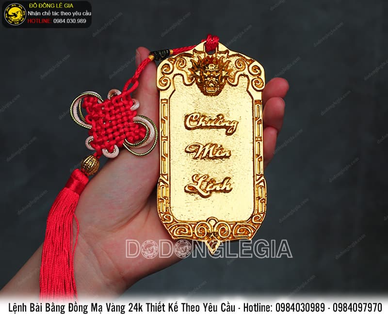 Lệnh Bài bằng đồng mẫu 3 mạ vàng 24k
