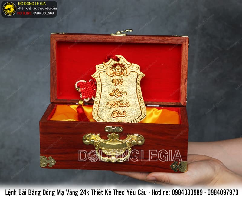 Lệnh Bài bằng đồng mẫu 2 mạ vàng 24k