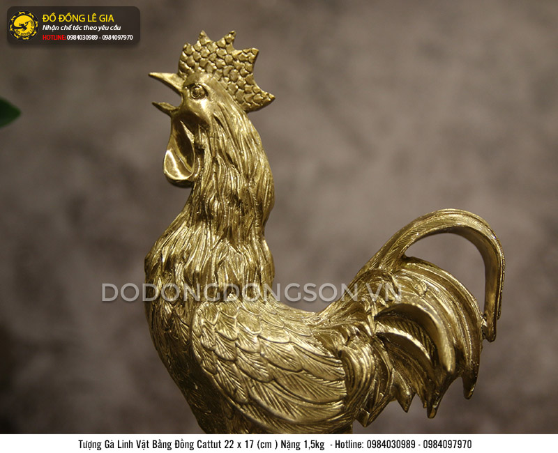 Tượng gà bằng đồng cattut