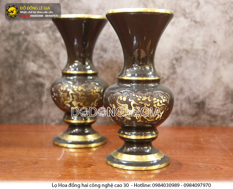 Lọ hoa bằng đồng hai công nghệ (Mẫu 2)