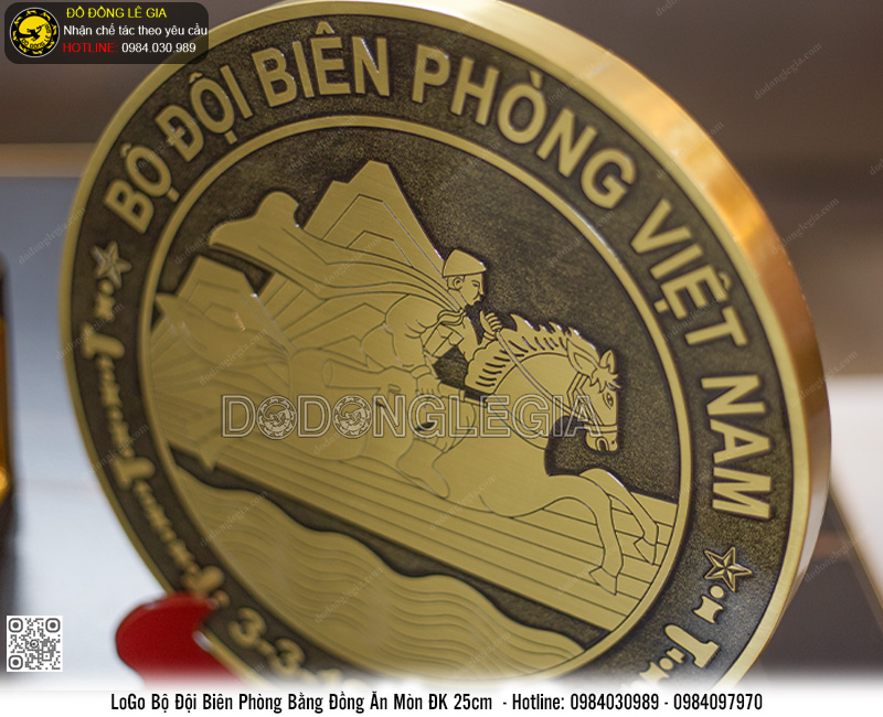 LoGo Bộ Đội Biên Phòng Bằng Đồng Đk 25cm