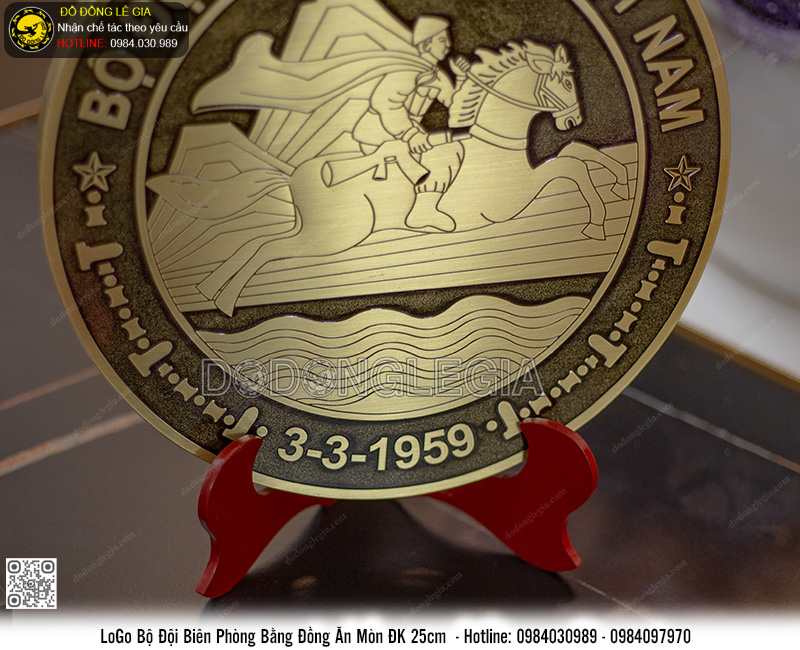 LoGo Bộ Đội Biên Phòng Bằng Đồng Đk 25cm