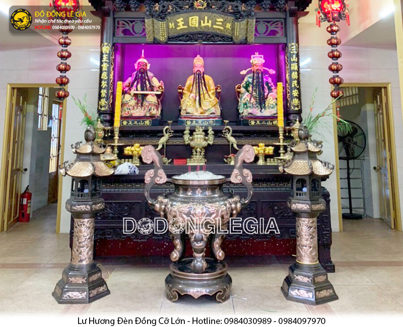 Bộ Lư hương Đèn đồng cỡ lớn theo yêu cầu