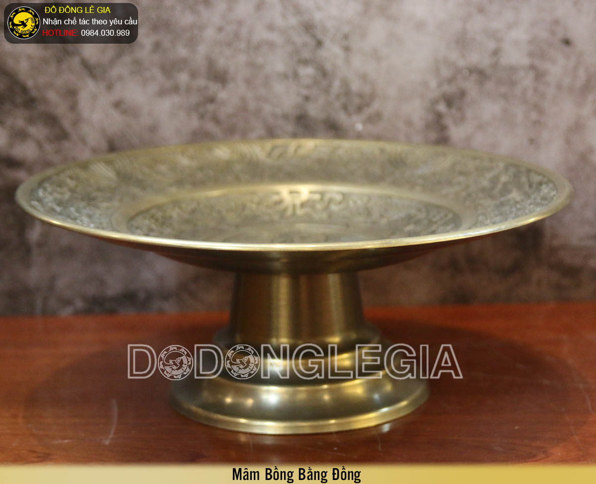 Báo giá Mâm bồng bằng đồng - đĩa đựng quả bằng đồng đẹp tinh xảo