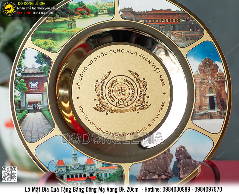 Lô Mặt Đĩa Quà Tặng Bộ Công An Đường Kính 20cm Hoàn Thiện Theo Yêu Cầu