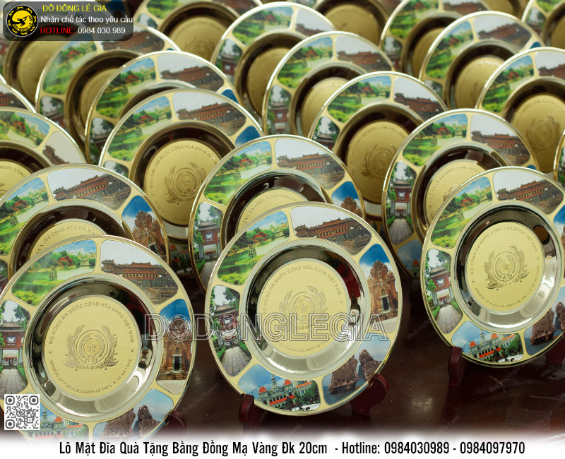 Lô Mặt Đĩa Quà Tặng Bộ Công An Đường Kính 20cm Hoàn Thiện Theo Yêu Cầu