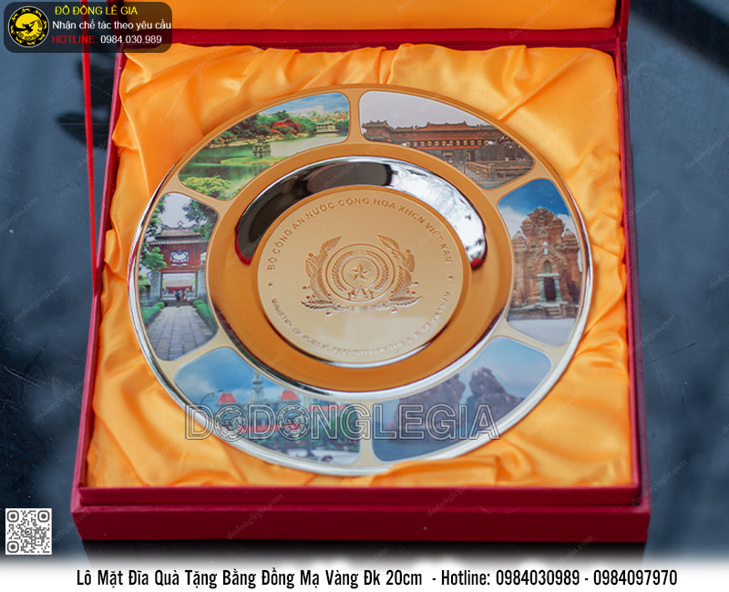 Lô Mặt Đĩa Quà Tặng Bộ Công An Đường Kính 20cm Hoàn Thiện Theo Yêu Cầu