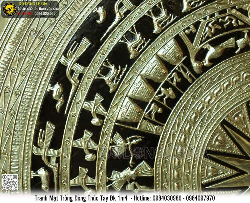 Mặt Trống Thúc Tay bằng đồng Đường Kính 1m4