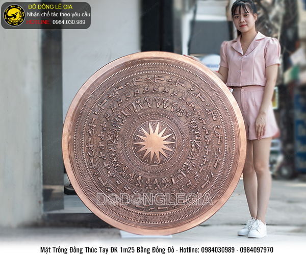 Mặt Trống Thúc Tay đồng đỏ đường kính 1m25