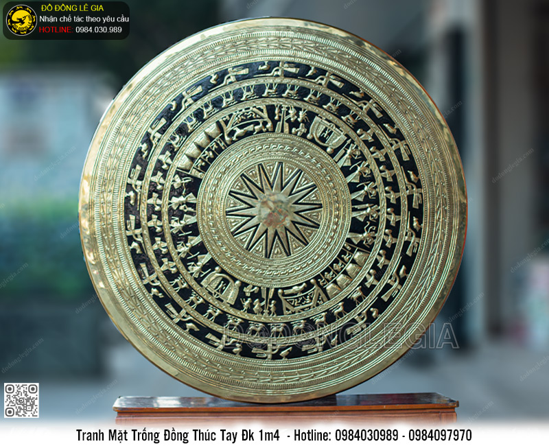Mặt Trống Thúc Tay bằng đồng Đường Kính 1m4