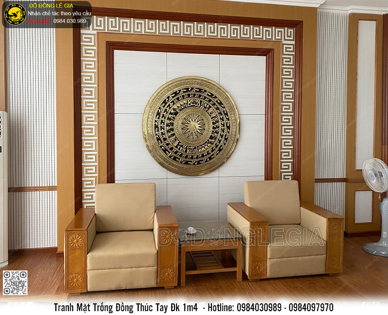 Mặt Trống Thúc Tay bằng đồng Đường Kính 1m4