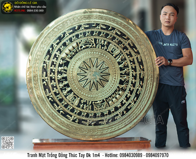 Mặt Trống Thúc Tay bằng đồng Đường Kính 1m4
