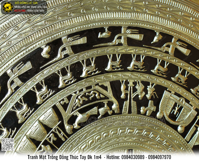 Mặt Trống Thúc Tay bằng đồng Đường Kính 1m4