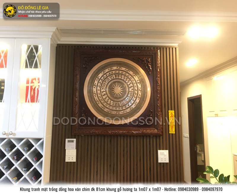  Lắp đặt tranh mặt trống đường kính 81 hoa văn chìm tại Hà Nội