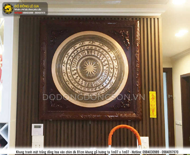  Lắp đặt tranh mặt trống đường kính 81 hoa văn chìm tại Hà Nội