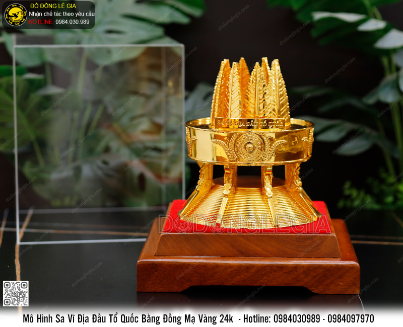 Mô Hình Sa Vĩ Địa Đầu Tổ Quốc Bằng Đồng Mạ Vàng 24k
