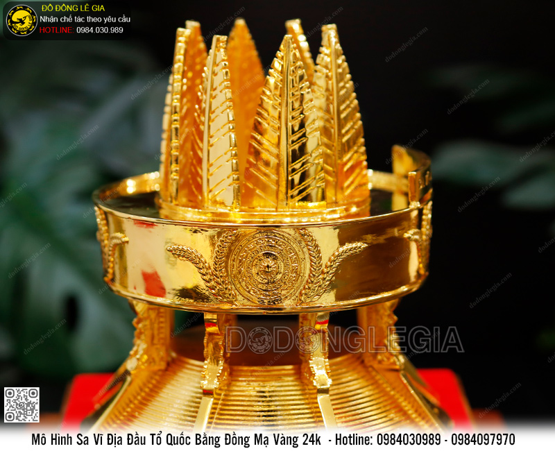 Mô Hình Sa Vĩ Địa Đầu Tổ Quốc Bằng Đồng Mạ Vàng 24k