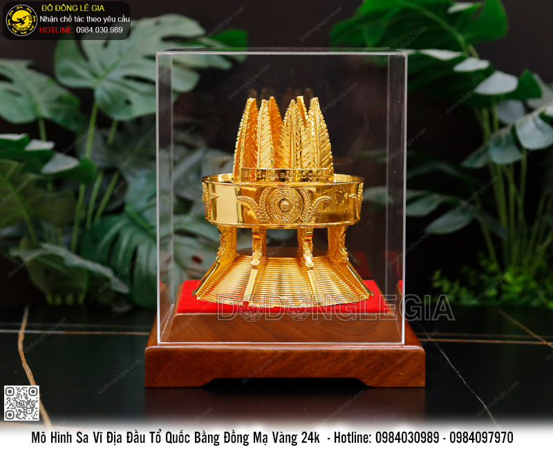 Mô Hình Sa Vĩ Địa Đầu Tổ Quốc Bằng Đồng Mạ Vàng 24k