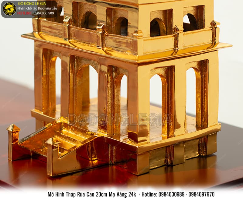 Mô Hình Tháp Rùa mạ vàng 24k cao 20cm
