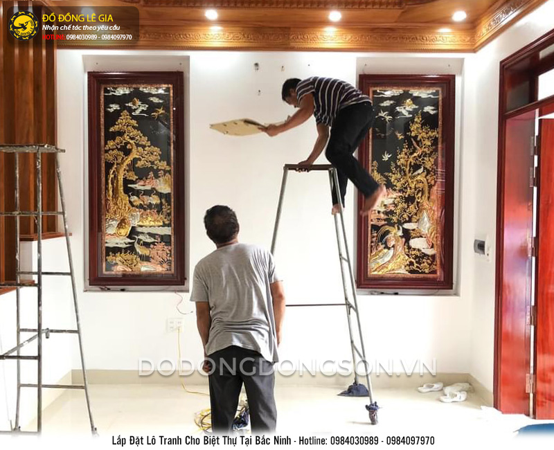 Lắp đặt tranh đồng cho biệt thự tại Bắc Ninh
