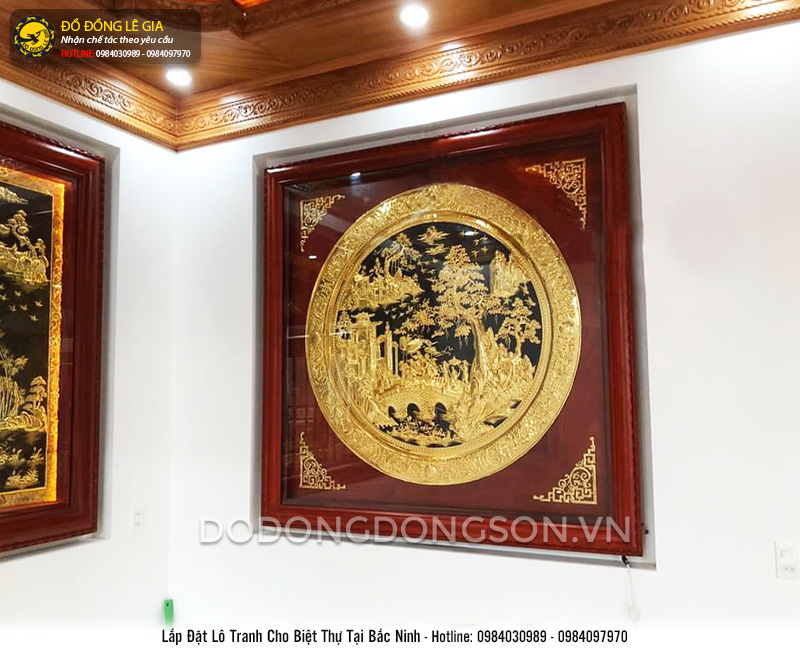 Lắp đặt tranh đồng cho biệt thự tại Bắc Ninh