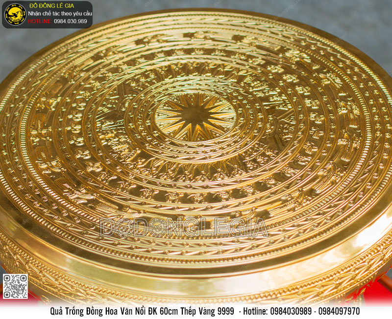 Quả Trống D60 dát vàng 9999