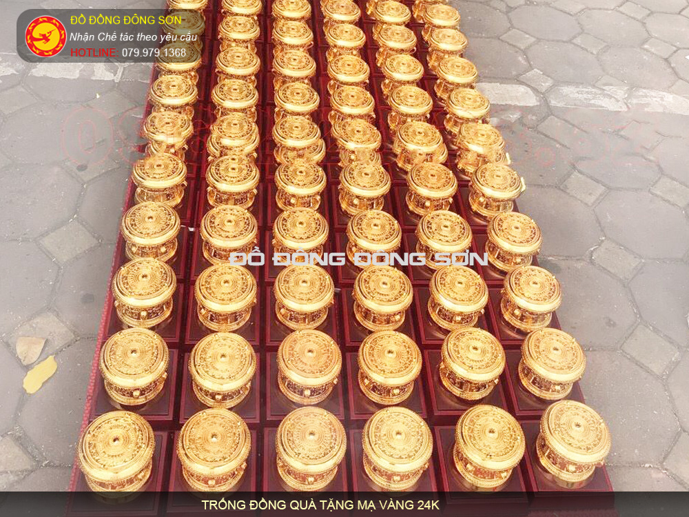 Trống đồng quà tặng mạ vàng 24k cao cấp các kích thước