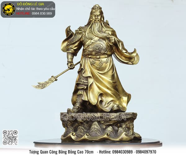 Tượng Quan Công bằng đồng cao 70cm